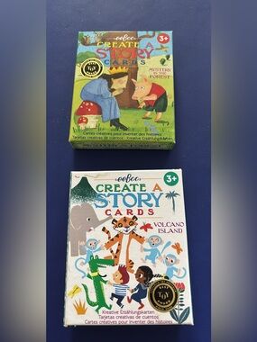 Create a Story Cards - Volcano Island / Mystery in the Forest (Blue, Green)